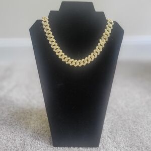 18K Gold Plated 20 inch 15 mm Iced Out Cuban Link Chain